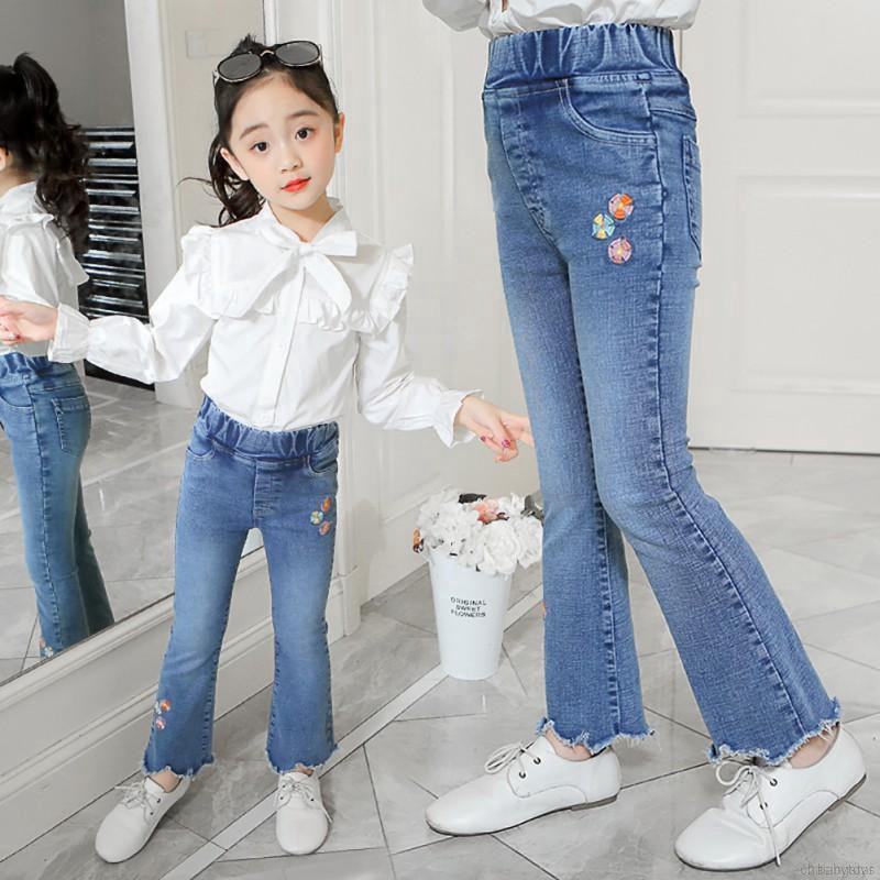 girls elastic waist jeans
