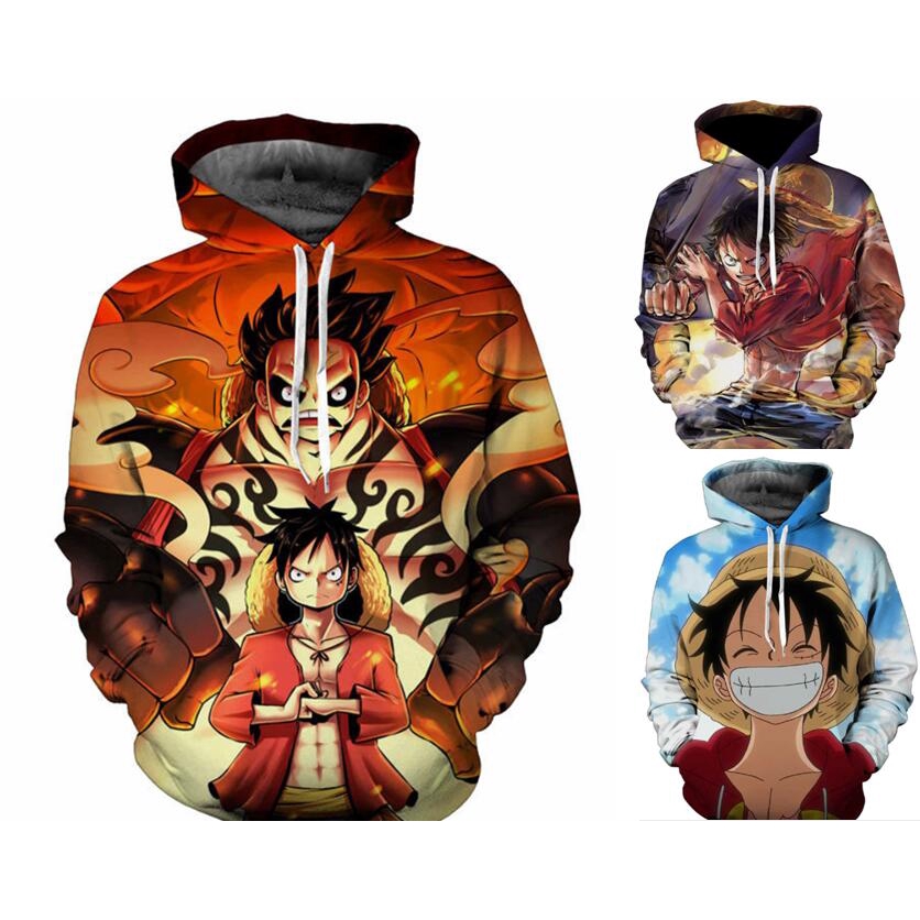 Ready Stock Luffy One Piece Anime Design Hoodie Jacket 3 Shopee Philippines