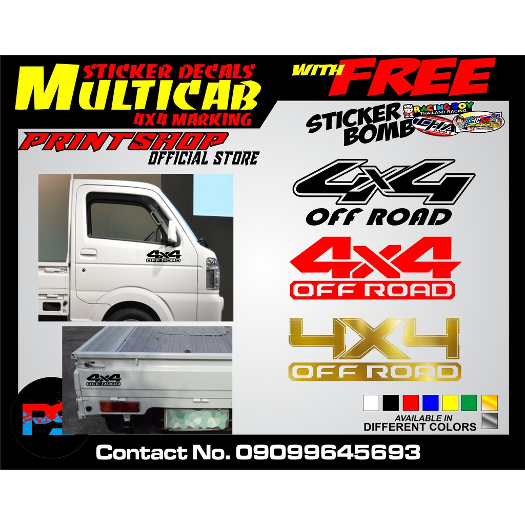 Multicab 4x4 marking Sticker Decals Set cutout vinyl Shopee Philippines