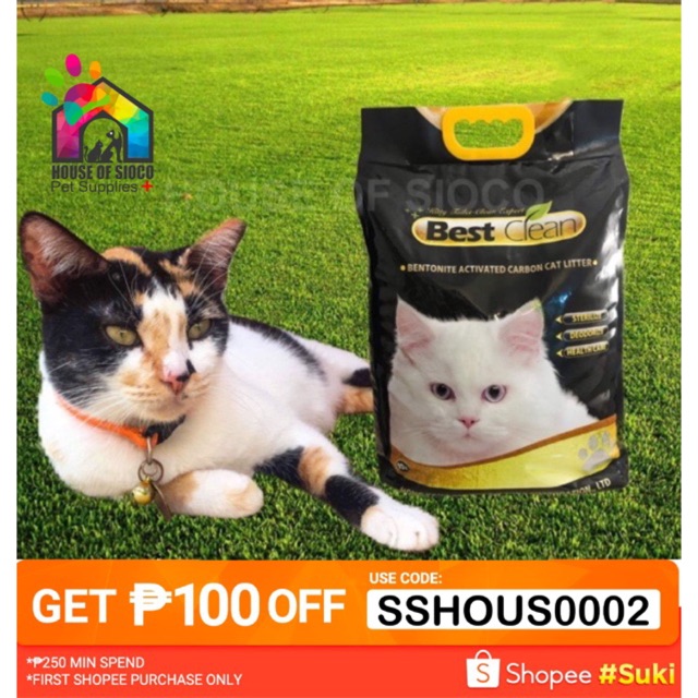 Best Clean Bentonite Activated Carbon Cat Litter 10L Shopee Philippines