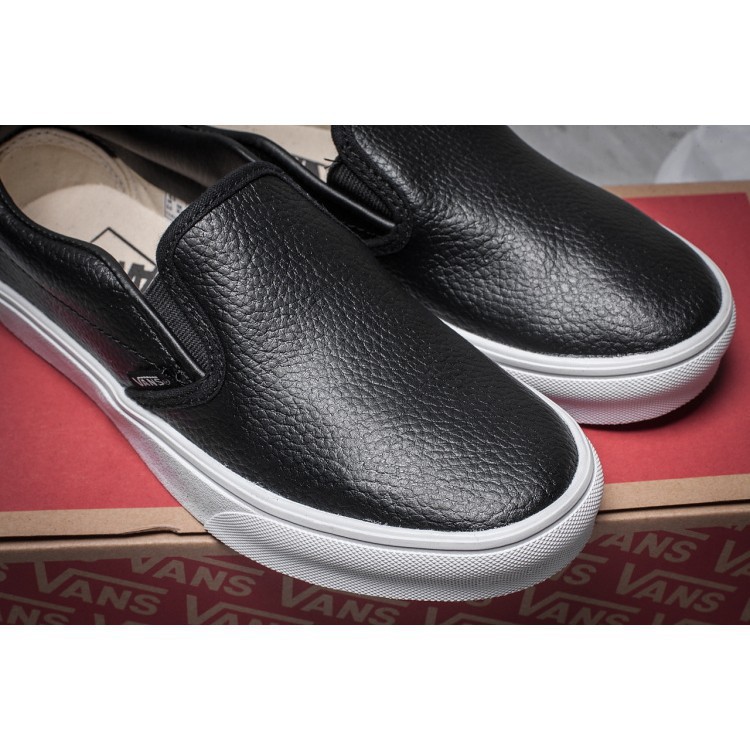 womens leather vans slip ons
