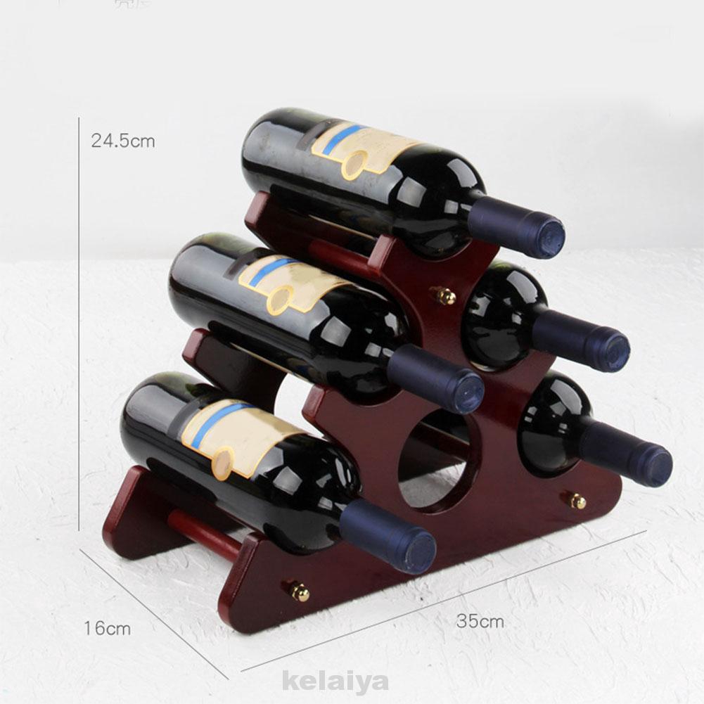 Home Desktop European Style Kitchen Wooden Countertop Wine Rack