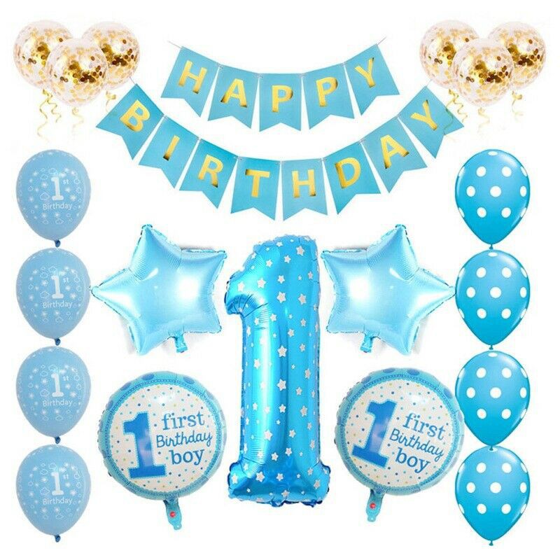 Girl Boy Package Baby One Year Birthday Party Pink And Blue