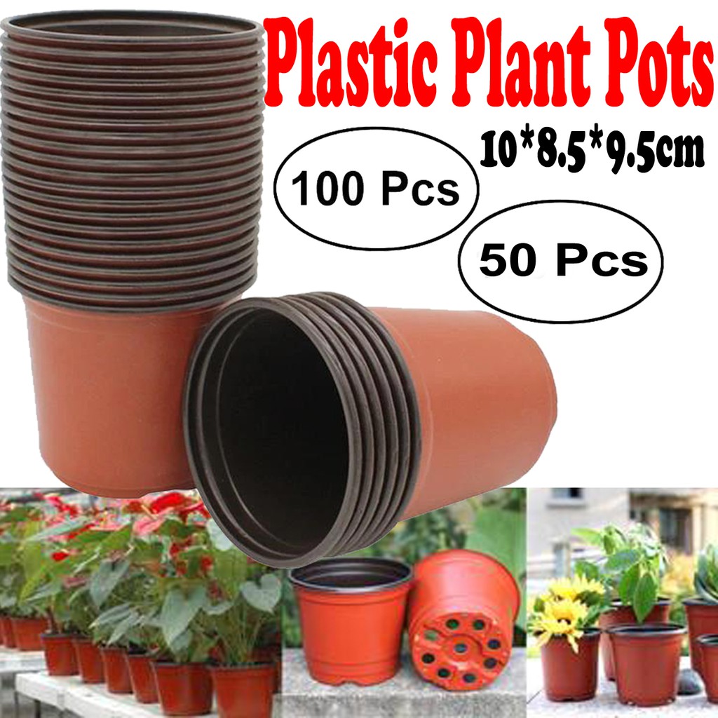 Buy Plastic Plants Nursery Pot,100 Packs Inches Plastic Plant Nursery