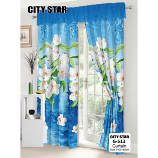 Colorful Flower Print Window Curtain 140*180 Home Decoration Green Plants Field Style #7