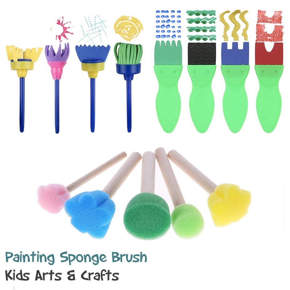 DIY Set Sponge Paint Brush for Kids Painting Arts and Crafts