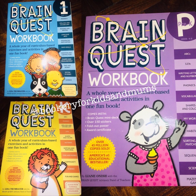 Download Brain Quest Workbooks (Prekinder/Kinder/Grade 1) — NO STICKERS ...