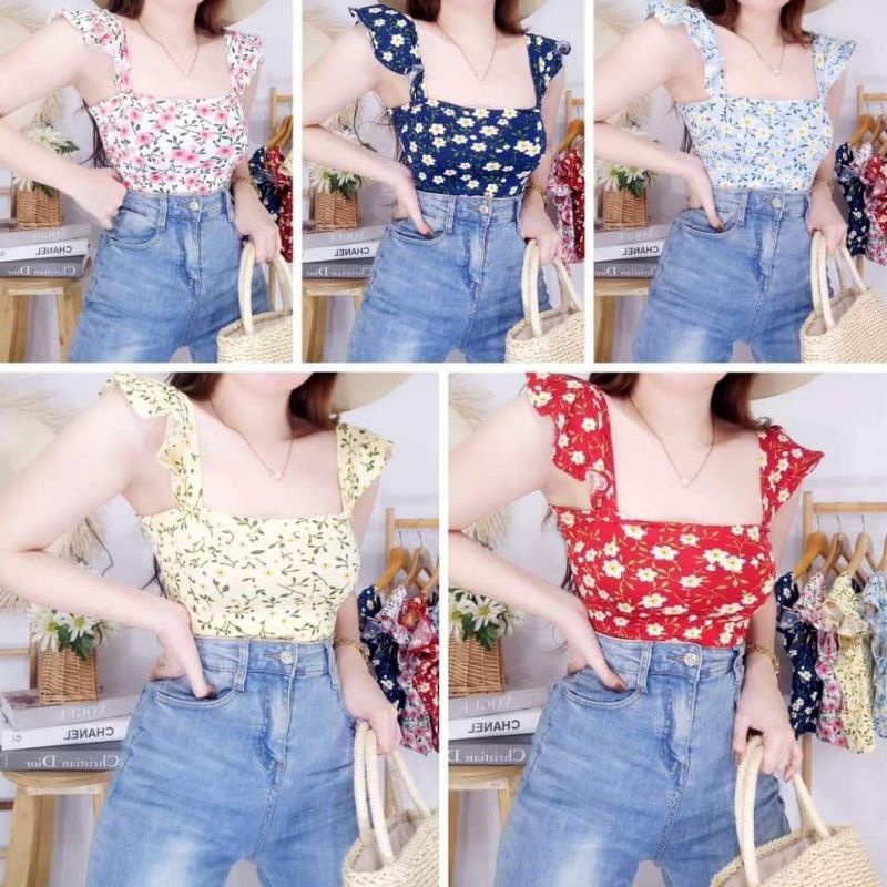 BUTTERFLY TOP FLORAL (FREESIZE) | Shopee Philippines