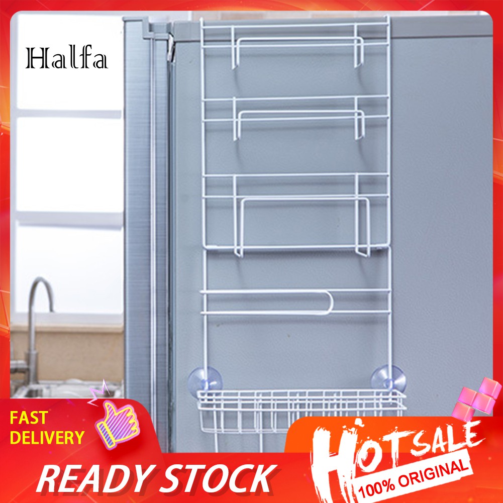 Over Door Freezer Storage Rack Kitchen Home Spice Organizer Pantry