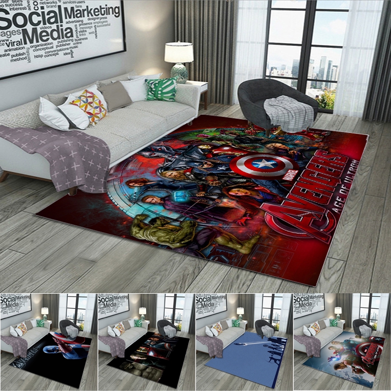 The Avengers Carpet Bedside Floor Mats Home Chair Anti-skid Area Rugs Rectangle 