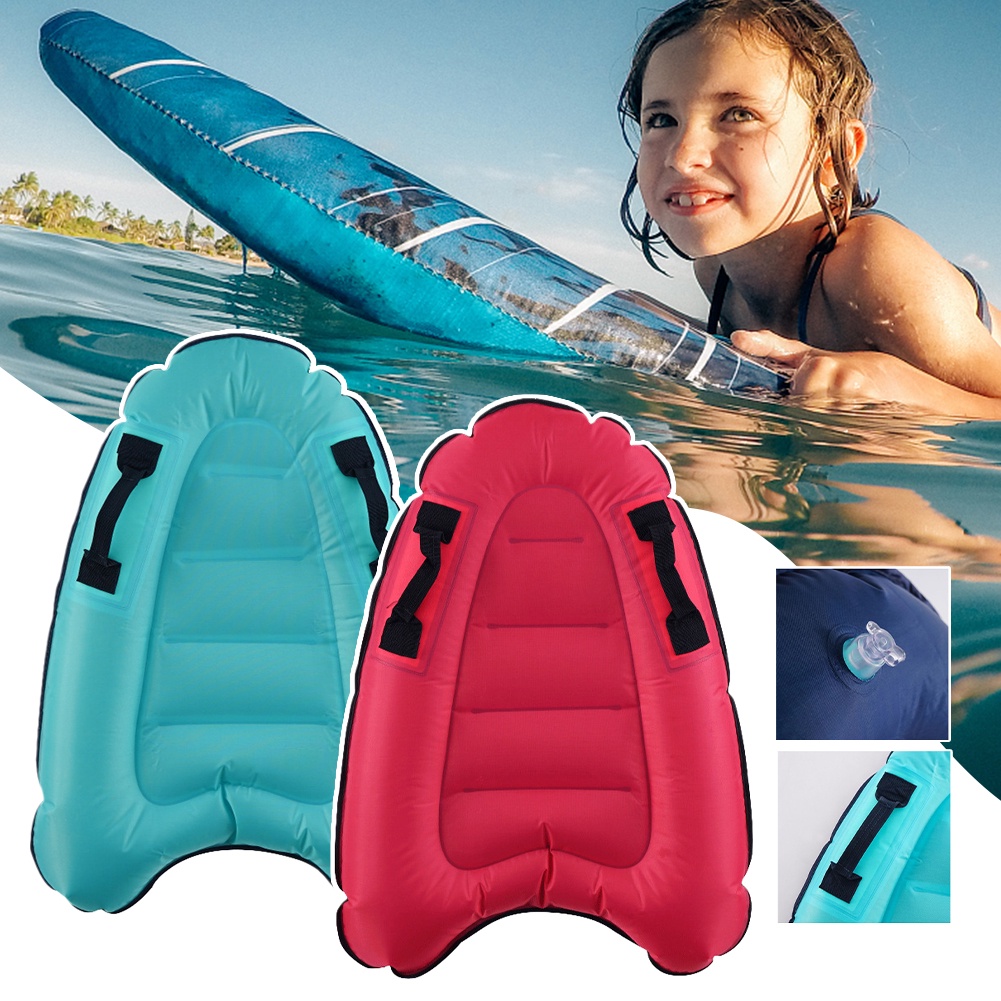 Inflatable Surfboard Safe Surfing Board Outdoor Polyester Water Kickboard 
