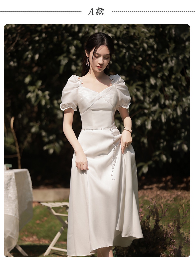 White Formal Civil Wedding Dress Graduations Baptismal Dedication Kasal Binyag Fashion 7335