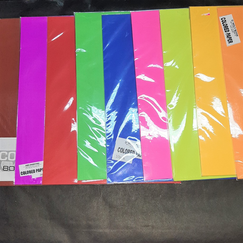 different types of colored paper