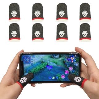 8 Pcs Phone Games Sweat-Proof Finger Sleeves with Helmet Logo Thumbs Cover Anti-slip for Touch Screen Game