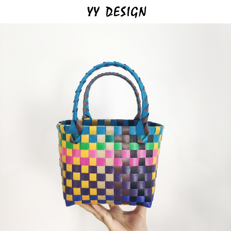 plastic woven beach bag