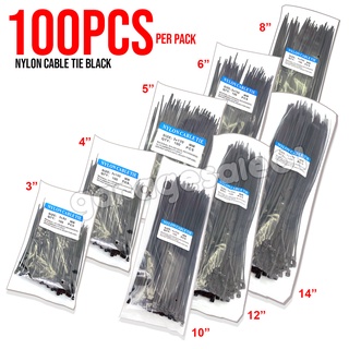 100PCS 4.8x300mm Locking Nylon Plastic Cable Ties Zip Wire BLACK Cord Wrap OS 