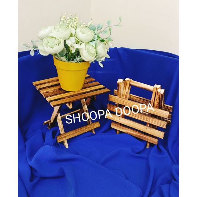 Rak Kayu Pasu Mini/Rak Kayu Mini Meja Lipat/Folding Flower Stand