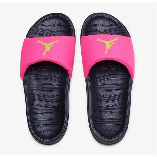 pink and black jordan slides