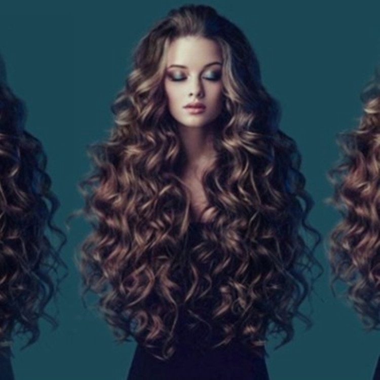 Fashion Wig Lady Brown Big Wave Long Hair Curly Hair Wig Shopee