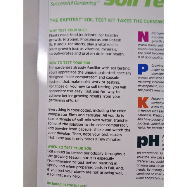 Nitrogen Phosphorous And Potash Luster Leaf 1601 Rapitest Test Kit For Soil Ph Gardening Tools Tools Home Improvement