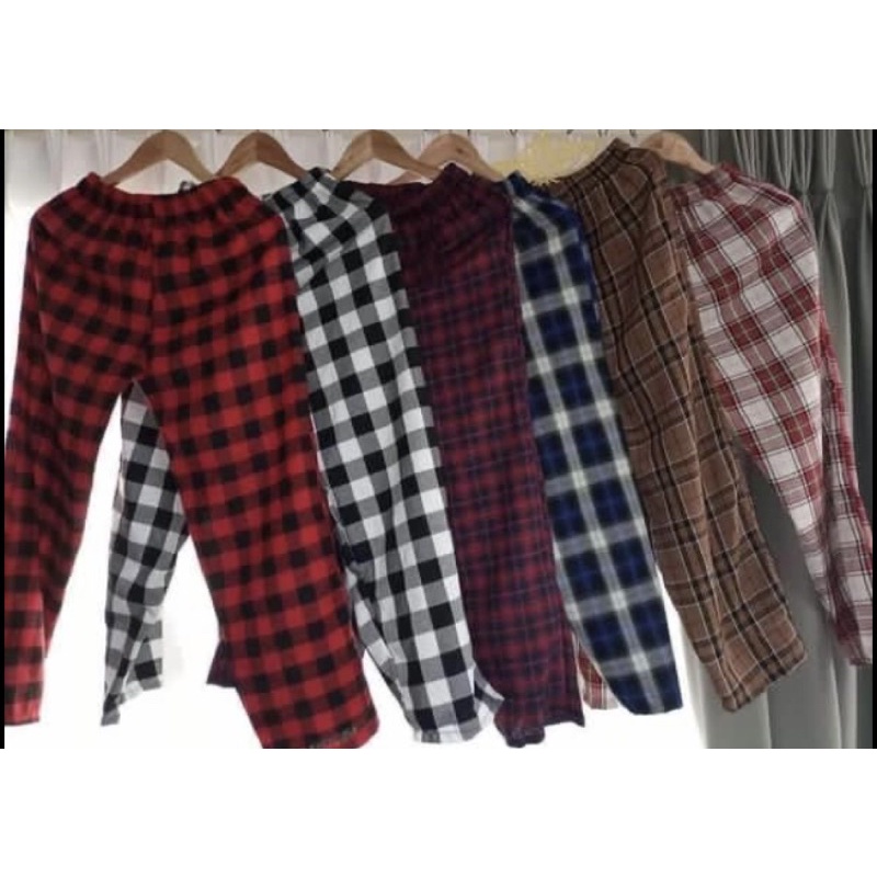 Trendy Checkered Pranella Pants/Pajama | Shopee Philippines