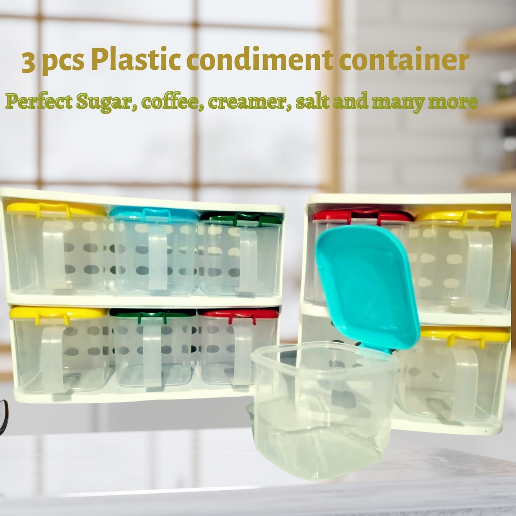 STACKABLE STORAGE FOR CONDIMENTS SPICES RACK SUGAR COFFEE CREAMER MILK SALT ORGANIZER Shopee