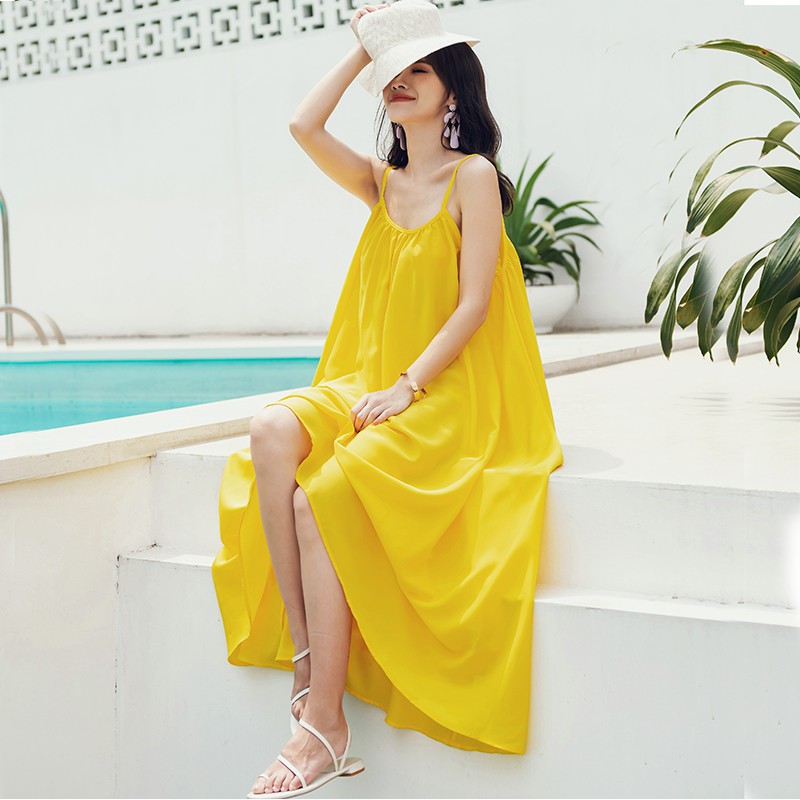 long chiffon beach dress