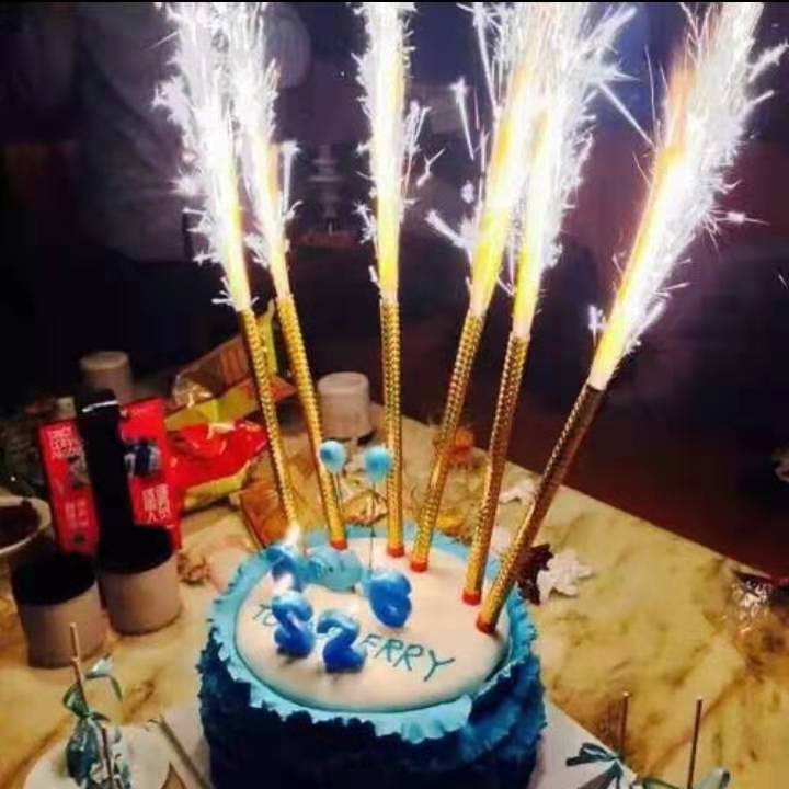 Firework Birthday Cake Sparklers Candles Fireworks