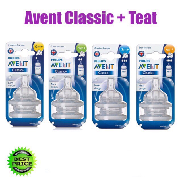 2 PCS AVENT TEAT NIPPLE CLASSIC / DOT ORIGINAL AVENT Bottle Baby