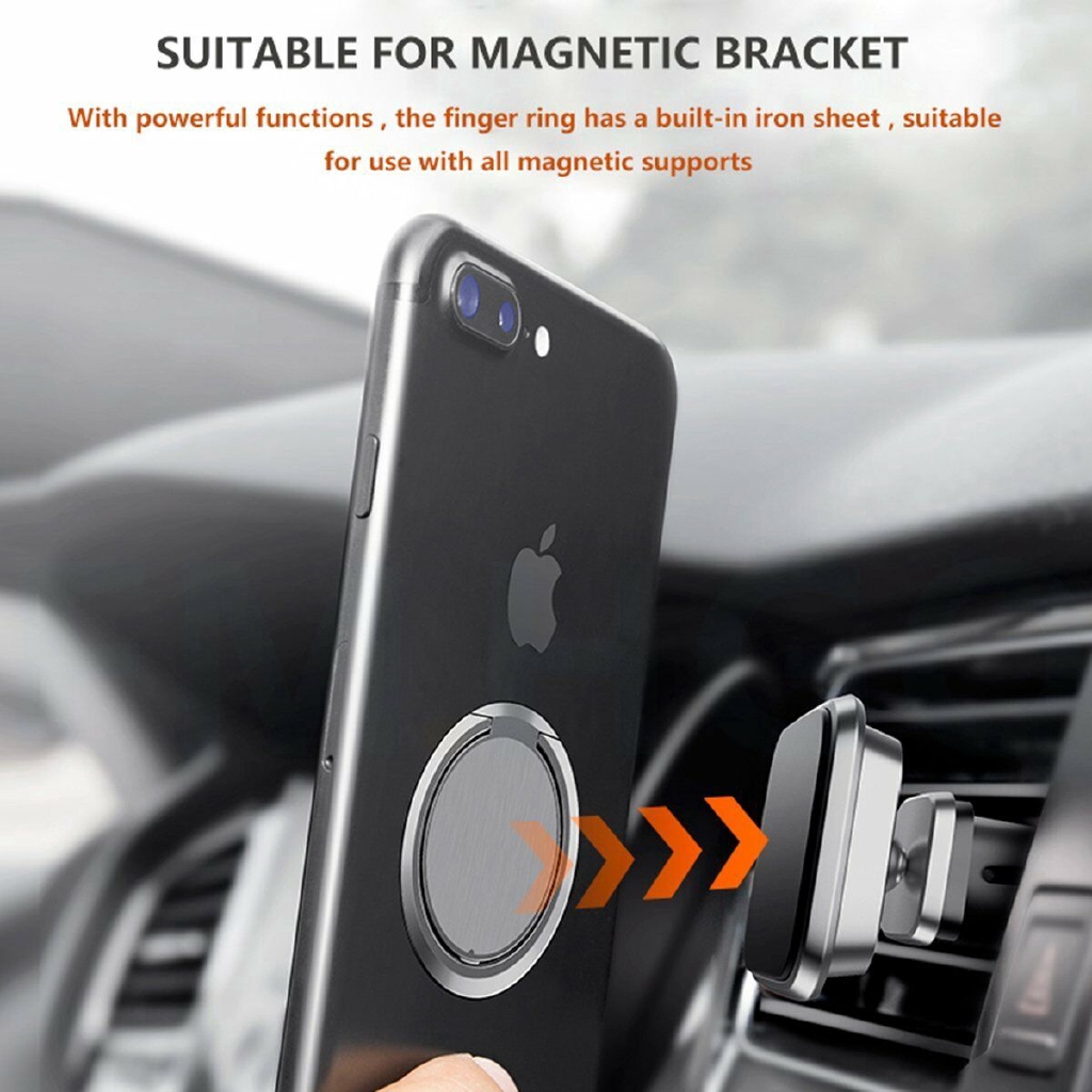 Red 1.8MM Super Thin Cell Phone Ring Holder Finger Kickstand Metal Ring Grip for Magnetic Car Mount Stand Compatible with All Smart Phone 