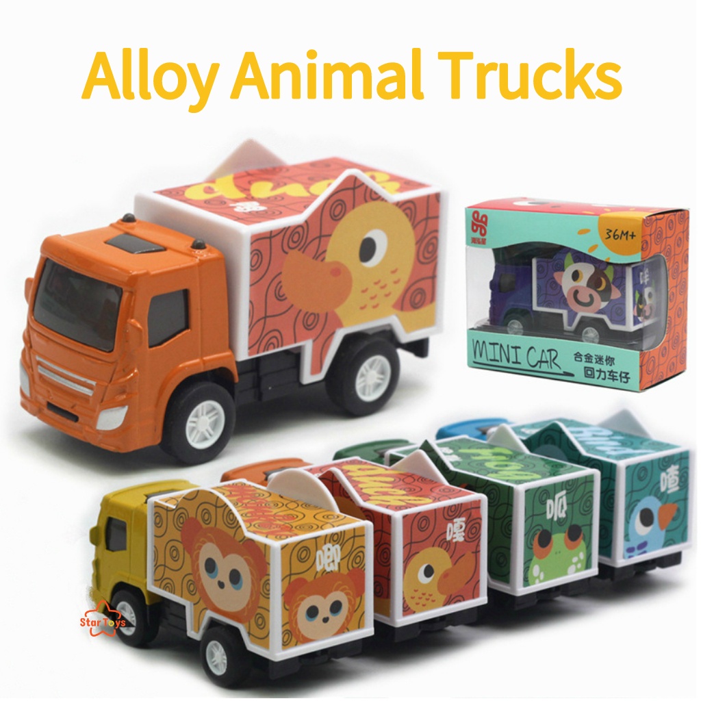 Animal Truck Toys for Kids Diecast Car Toy Vehicle Pullback Lorry Toys for toddlers Animal toy