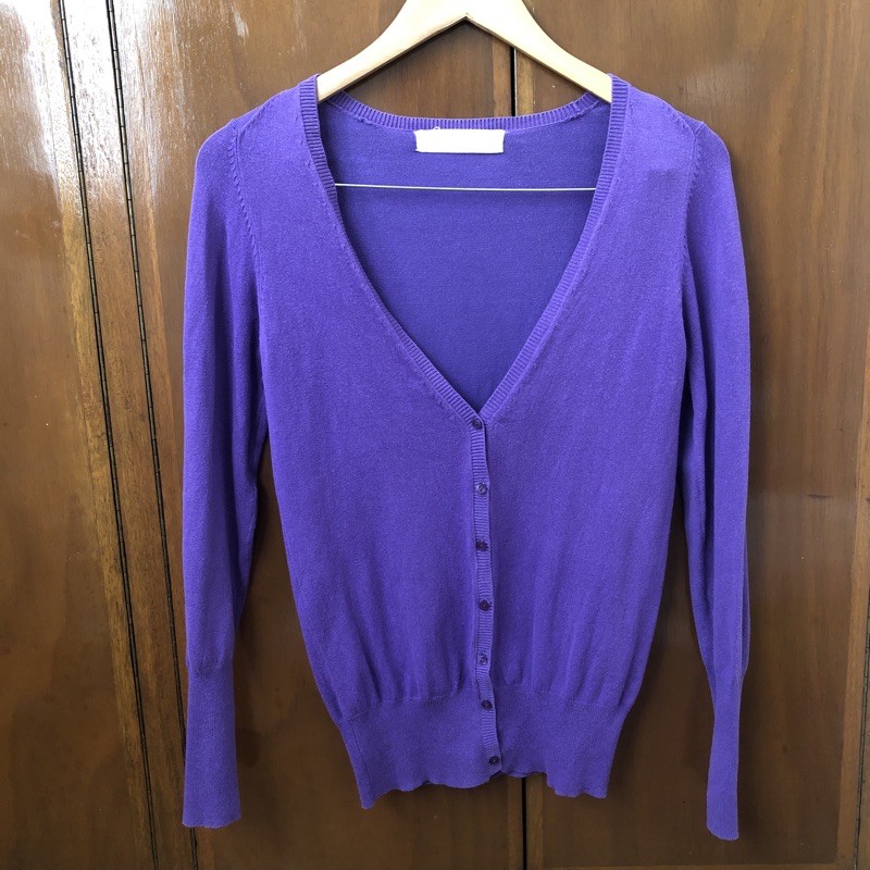 purple cardigan zara