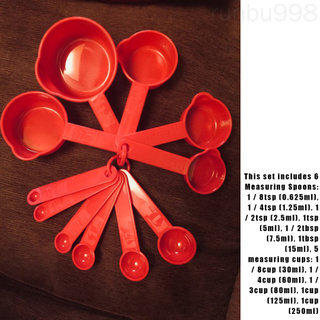 11pcs/set Measuring Cups Graduated Kitchen Measuring Tools Plastic Household Meaurement Spoons, Red runbu998 store #5