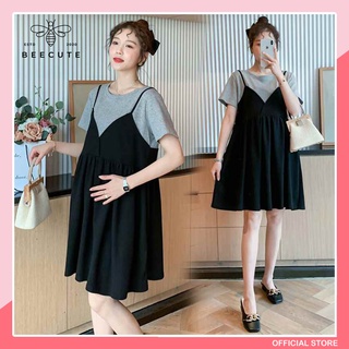 |BEECUTE| Maternity Dress Korean Fashion Plaid Casual Maternity Wear Plus Size Pregnant Women