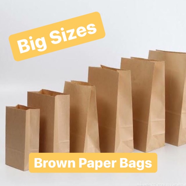 Sizes #16-45 Kraft Brown Paper Bag / Brown Supot 100pcs per Pack White