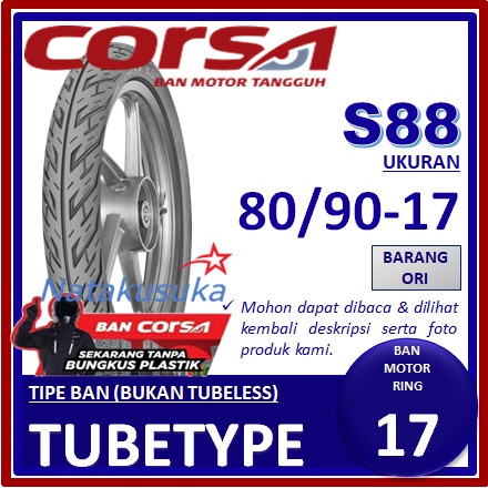 Corsa S88 80/90-17 Tubetype (TT) | Shopee Philippines