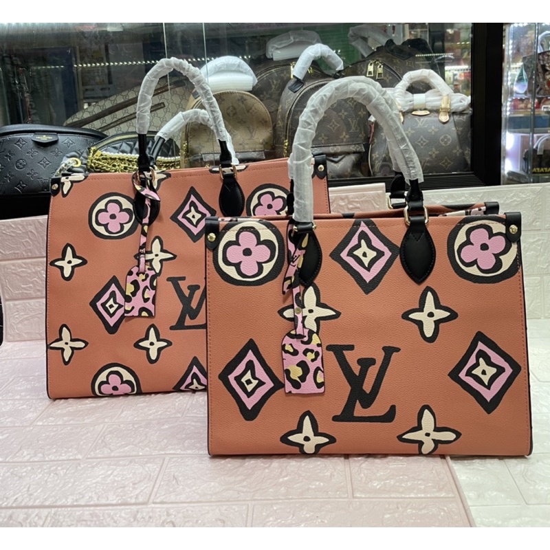LV ONTHEGO GM AND MMM by the pool collection giant monogram pastel color  OTG topgrade