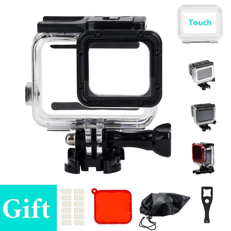 with Buckle Basic Mount /& Lead Screw Durable 45m Waterproof Housing Protective Case Need to Disassemble Lens When Installed 2 in 1 for GoPro HERO6 //5 Touch Screen Back Cover Color : Black
