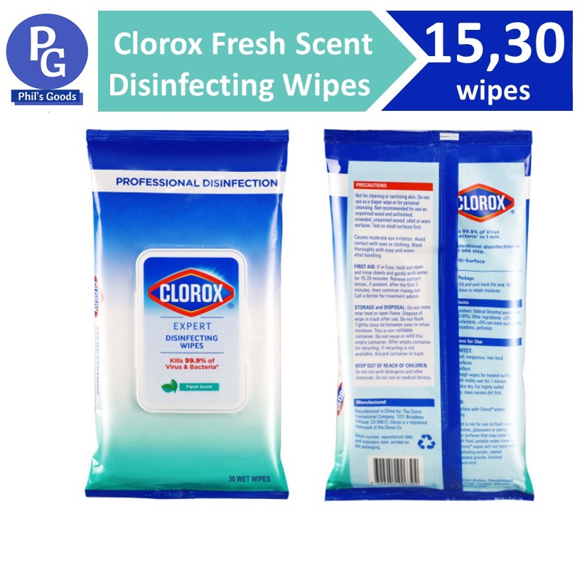 Clorox On-The-Go Disinfecting Wipes, Fresh Meadow, 15 Count