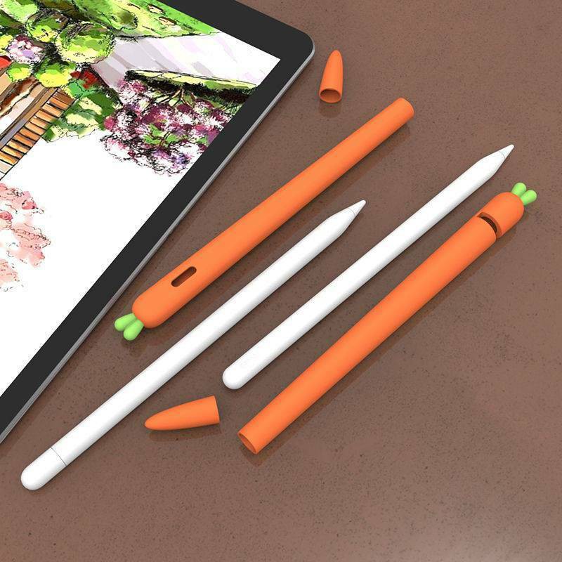 Fr Apple Pencil 1st 2nd Gen Accessories Carrot Soft Rubber Case Cover Holder Grip Sleeve Shopee Philippines