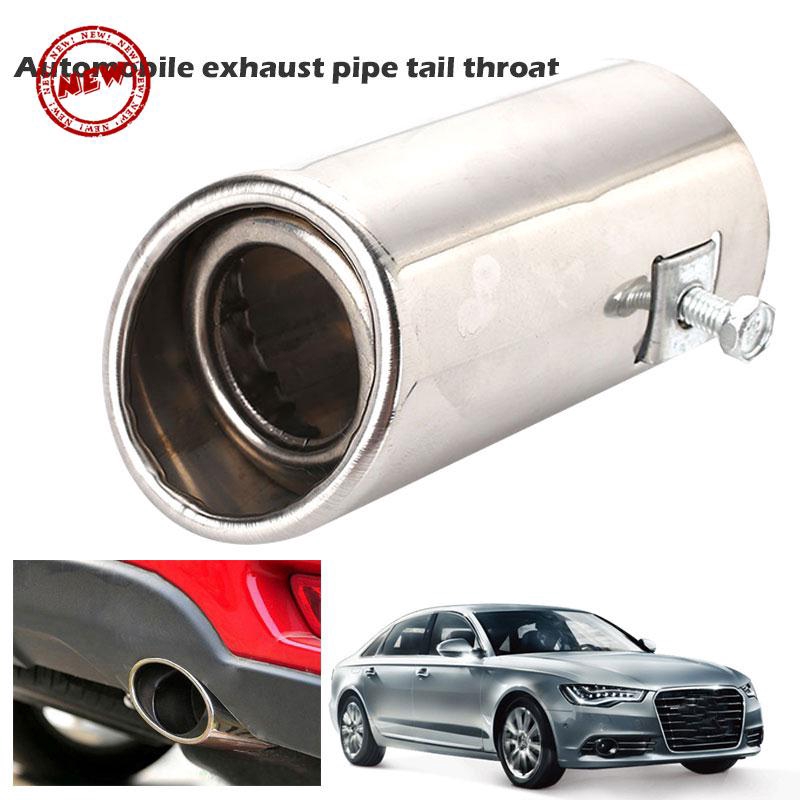 Silver 10.3/" Universal Stainless Steel Car Exhaust Muffler Tip Pipe Tail Throat