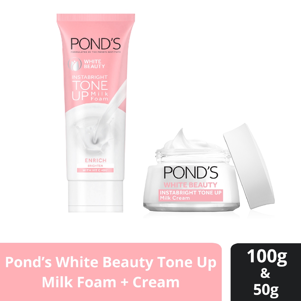 Pond's White Beauty Tone Up Milk Foam 100g + Cream 50g Shopee Philippines