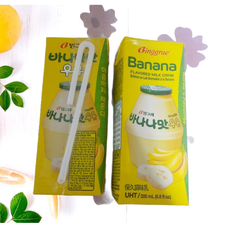 Korean Binggrae Banana Flavored Milk Drink (1 Piece = 200 ML) Shopee Philippines