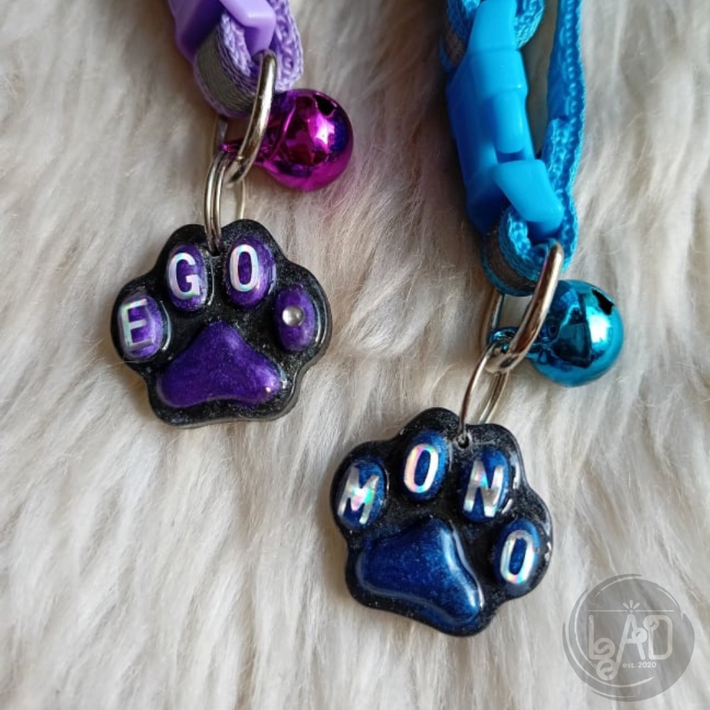 【Ready Stock】▪ﺴCustomized Resin Dog and Cat NAMETAG - with collar #7