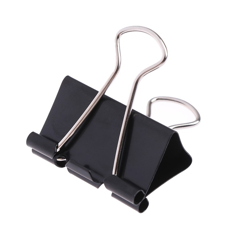 10 pcs Black Metal Binder Clips Notes Letter Paper Clip Binding