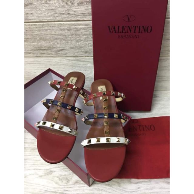 valentino multicolor rockstud sandals