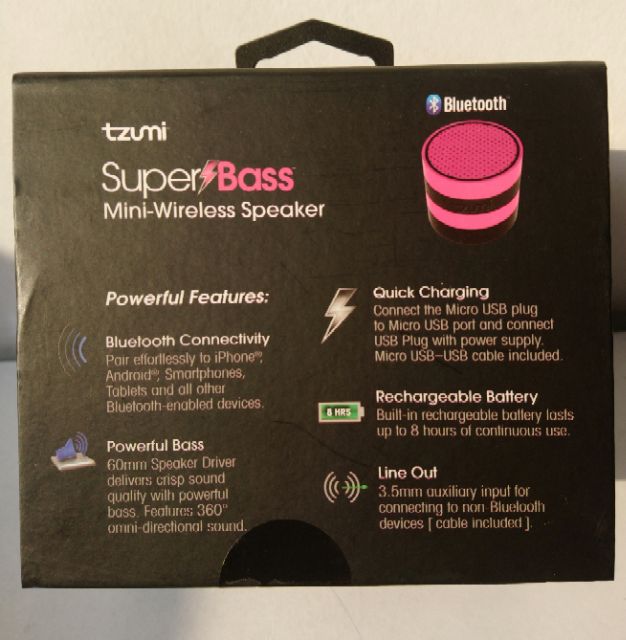 tzumi super bass speaker