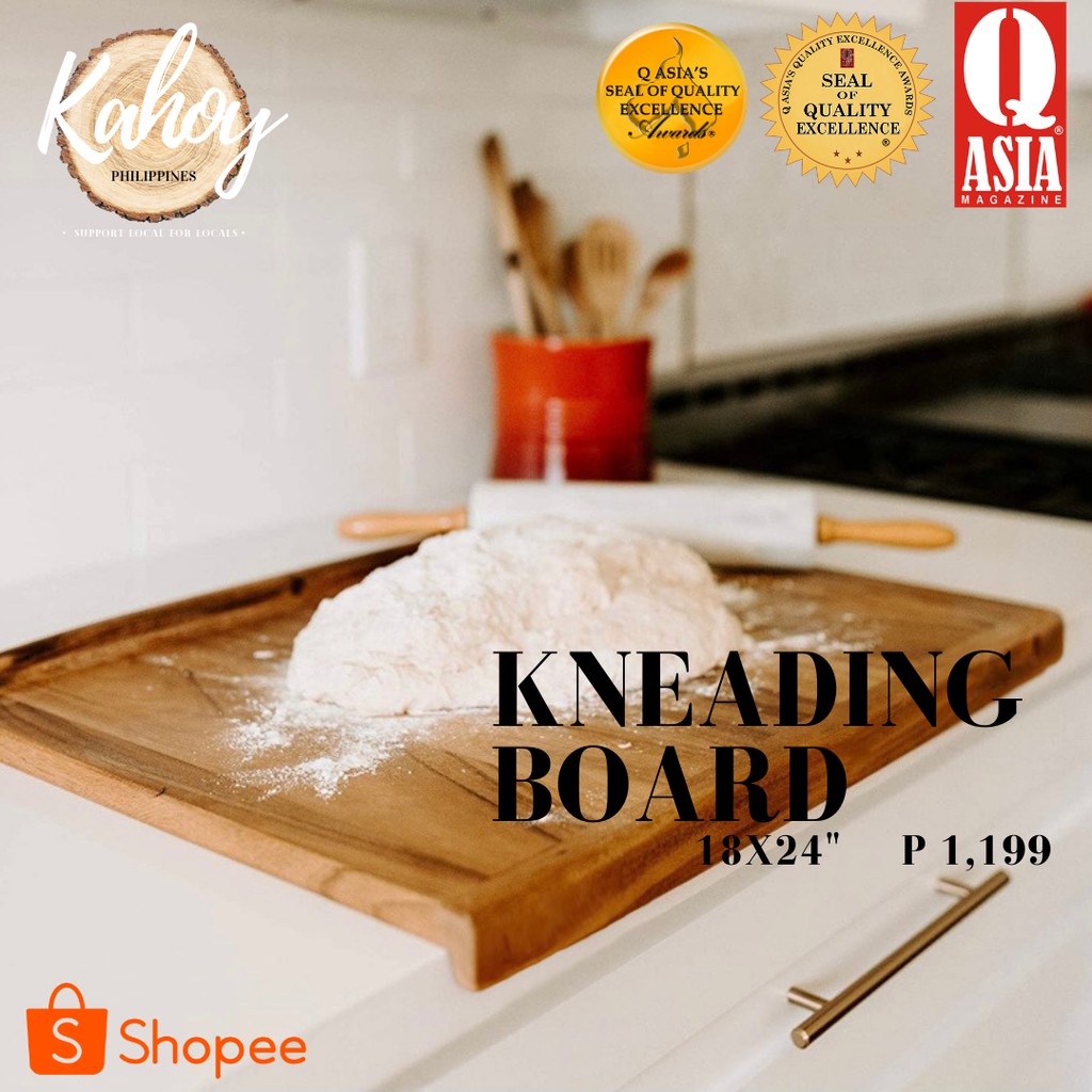 Wooden kneading board/ Dough Board/ Bread board/ Board with Stopper