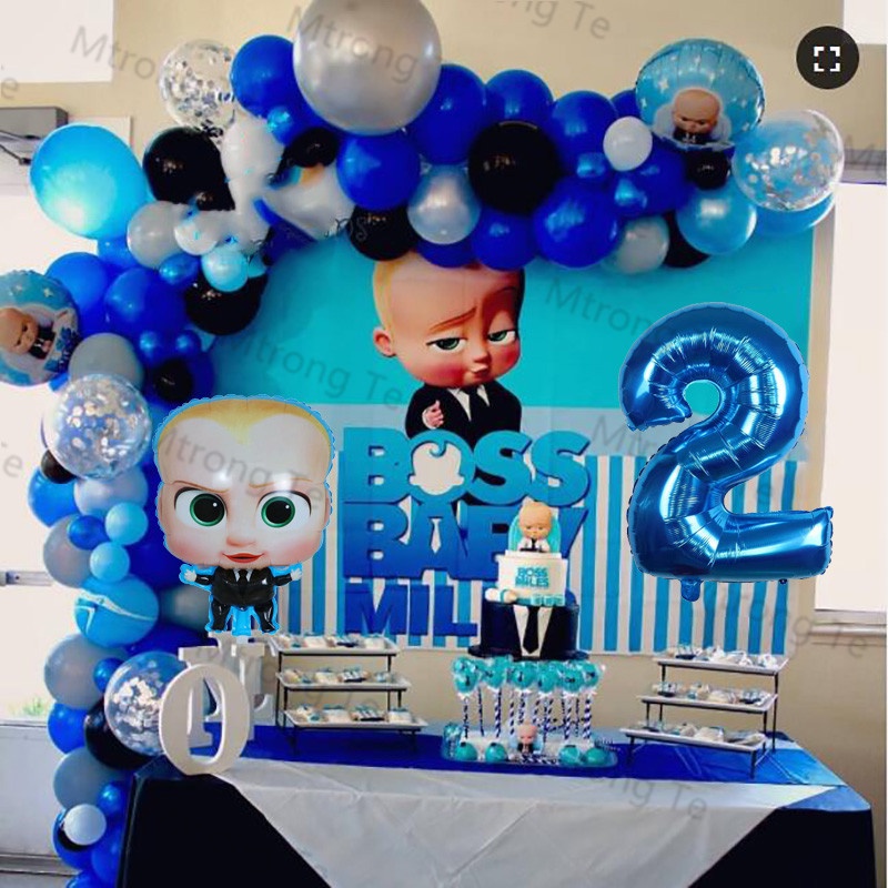 81Pcs/set Boss Baby Theme Latex Balloons BOSS Theme Foil Ballons Baby ...