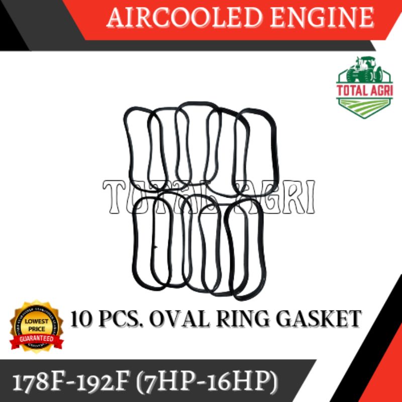 10 PCS Cylinder Head Gasket Oval Ring 170F 178F 186F Aircooled Diesel Engine 5HP 7HP 10HP 12HP